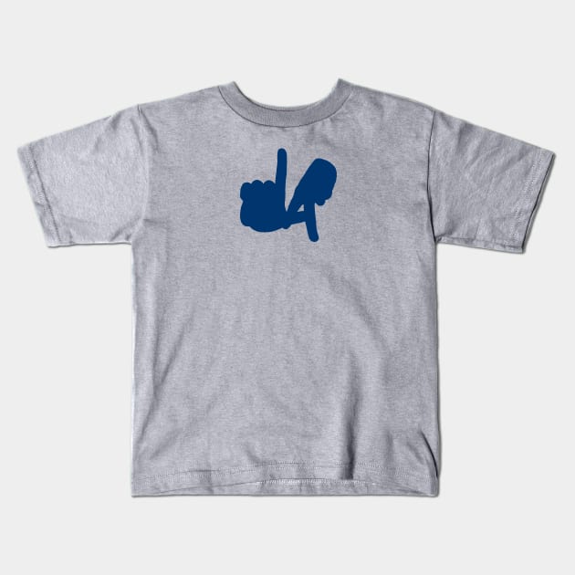 Medium LA Hands Silhouette, Blue Kids T-Shirt by Niemand